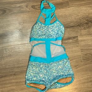 Blue Sequin Dance Costume/Leotard